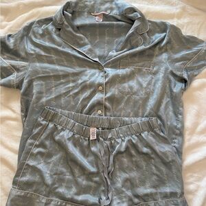 Victoria's Secret Satin Pajama Set Light Blue